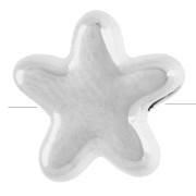 10 mm starfish bead eye pattern - epoxy - Antique fine silver plated - White