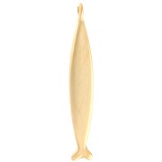 Fish pendant 58x9 mm with epoxy resin - Gilded with fine gold - Blue - Red x1