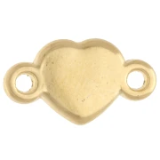 15x8.5mm Heart-Shaped Spacer, Epoxy Resin - Fine gold plated - Green Glitter - Orange