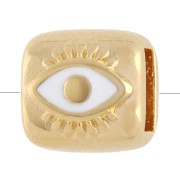 Rectangular eye pusher 7.5x8 mm for 5 mm lace - Gilded with fine gold x 1