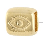 Rectangular eye pusher 7.5x8 mm for 5 mm lace - Gilded with fine gold x 1