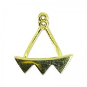 Ear jewels Ear Jackets triangles 18mm 925 Silver gold tone x2|raw }}