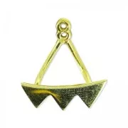 Ear jewels Ear Jackets triangles 18mm 925 Silver gold tone x2
