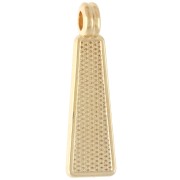 Trapezoid Pendant, 21.5 x 6 mm, with Epoxy Resin - Fine gold plated - Green x1