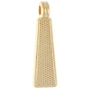 Trapezoid Pendant, 21.5 x 6 mm, with Epoxy Resin - Fine gold plated - Green x1