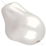 Irregular teardrop-shaped 22x16 mm imitation freshwater bead - Pearly white x1|raw }}