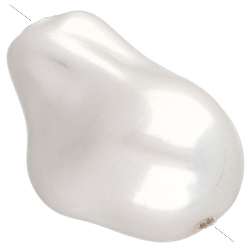 Irregular teardrop-shaped 22x16 mm imitation freshwater bead - Pearly white x1