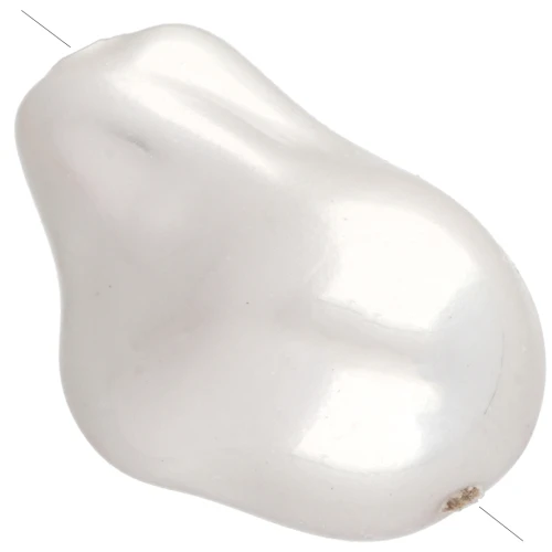 Irregular teardrop-shaped 22x16 mm imitation freshwater bead - Pearly white x1