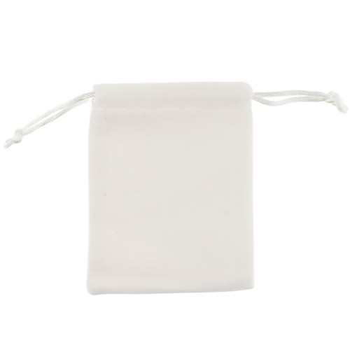 Velvet jewelry pouch 80x100 mm - Cream x1