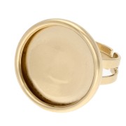 Adjustable setting ring for 18 mm cabochon - 3-micron gold-plated x1