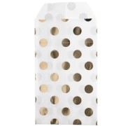 13,00cm - 8x13 cm Paper Envelope - Polka Dot Pattern - White - Gold x1 8x13 cm Paper Envelope - Polka Dot Pattern - White - Gold x1