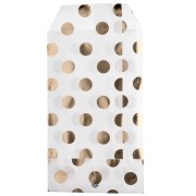 8x13 cm Paper Envelope - Polka Dot Pattern - White - Gold x1