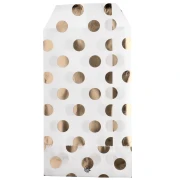 8x13 cm Paper Envelope - Polka Dot Pattern - White - Gold x1