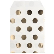 10x13 cm Paper Pouch - Polka Dot Pattern - White - Gold x1