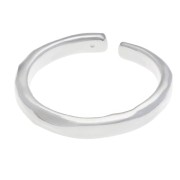 Fine hammered adjustable ring - Size 56 to 62 - Fine silver plated x1