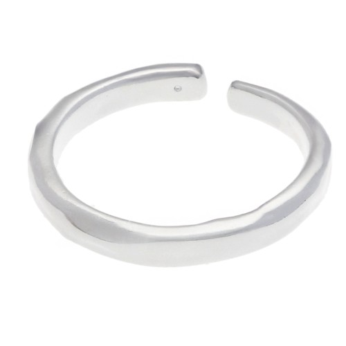 Fine hammered adjustable ring - Size 56 to 62 - Fine silver plated x1