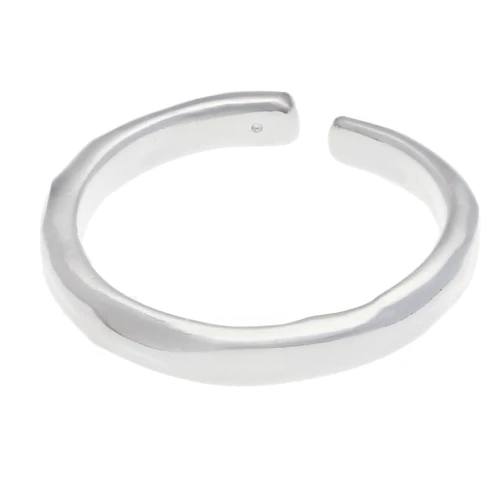 Fine hammered adjustable ring - Size 56 to 62 - Fine silver plated x1