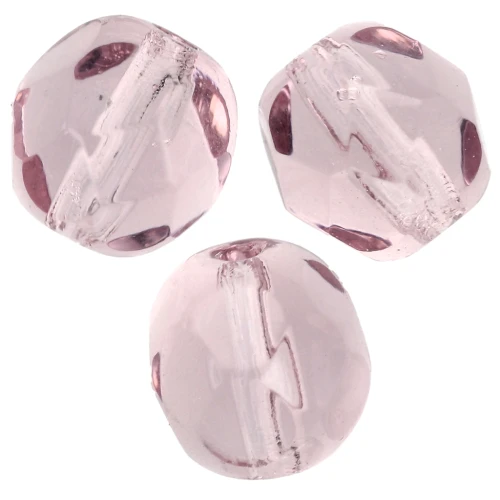 Fire Polished faceted round beads 6mm Light Amethyst  x25