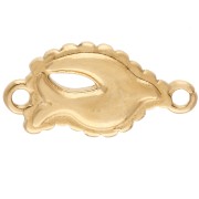Bird spacer 20x10 mm with epoxy resin - Fine gold plated - Blue grey x1