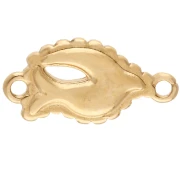 Bird spacer 20x10 mm with epoxy resin - Fine gold plated - Blue grey x1
