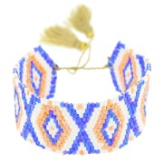 Seed beads Friendship bracelet navajo pattern 28 mm Light Peach/Sand