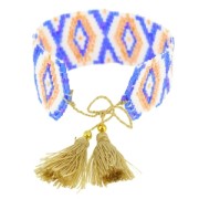 Seed beads Friendship bracelet navajo pattern 28 mm Light Peach/Sand