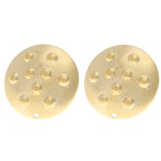 20 mm Round Earstuds with Stud-Style Design - Fine gold plated x2