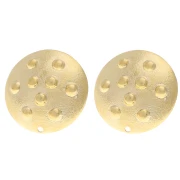 20 mm Round Earstuds with Stud-Style Design - Fine gold plated x2