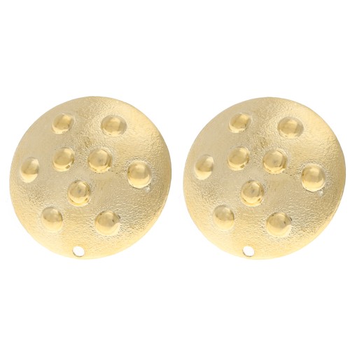20 mm Round Earstuds with Stud-Style Design - Fine gold plated x2