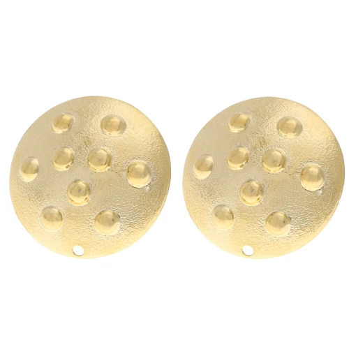 20 mm Round Earstuds with Stud-Style Design - Fine gold plated x2