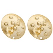20 mm Round Earstuds with Stud-Style Design - Fine gold plated x2