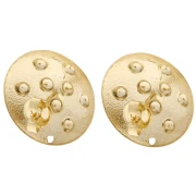 20 mm Round Earstuds with Stud-Style Design - Fine gold plated x2