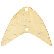 Hammered chevron spacer, 19x23 mm - Fine gold plated x1