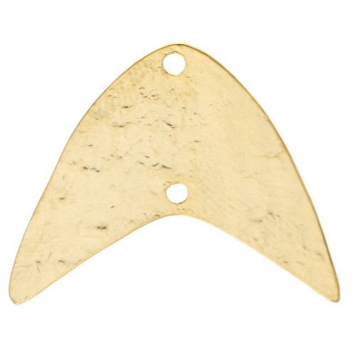 Hammered chevron spacer, 19x23 mm - Fine gold plated x1