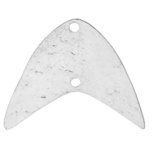 Hammered chevron spacer, 19x23 mm - Fine silver plated x1