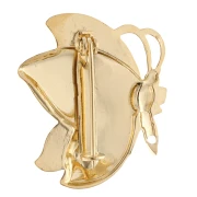 Handcrafted butterfly brooch, 30x26 mm, with 1 hole - Fine gold plated x1