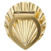 Shell-shaped scarf clip, 38x34 mm, pleated effect - Fine gold plated x1