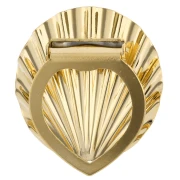 Shell-shaped scarf clip, 38x34 mm, pleated effect - Fine gold plated x1