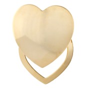 30 mm Domed Heart Scarf Clip - Fine gold plated x1