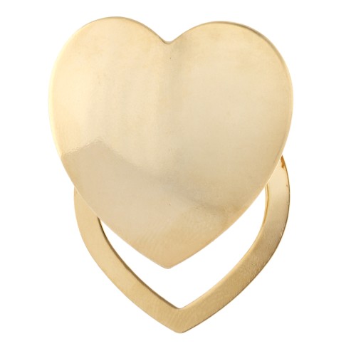 30 mm Domed Heart Scarf Clip - Fine gold plated x1