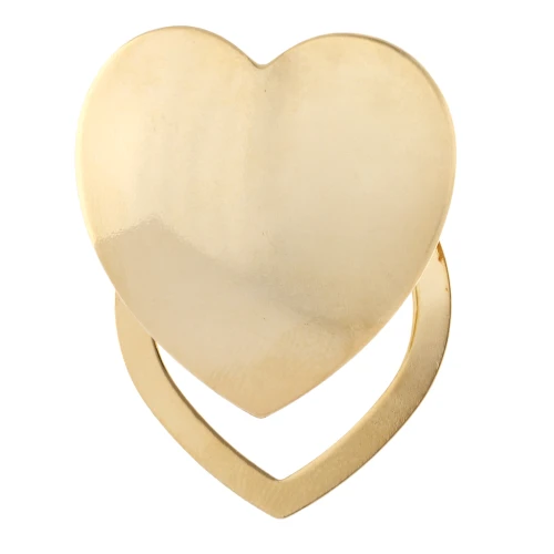 30 mm Domed Heart Scarf Clip - Fine gold plated x1