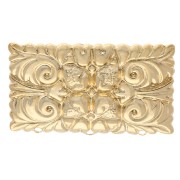20x32.5 mm Rectangular Brooch with Vintage Pattern - 3 Holes - Fine gold plated x1