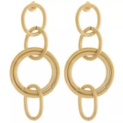 Gift - Drop earrings 60x25 mm Stainless steel 304L Gold x2