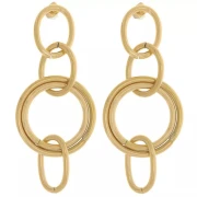 Gift - Drop earrings 60x25 mm Stainless steel 304L Gold x2