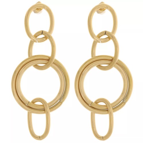 Gift - Drop earrings 60x25 mm Stainless steel 304L Gold x2