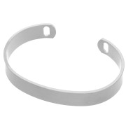 Gift - Oval 16 cm 2 Hole Bangle - Rhodium x1