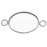 Spacer for oval cabochon with flat base 14x10 mm - Silver x1