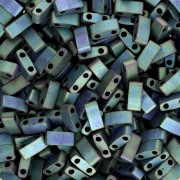 Miyuki Half Tila Beads 5x2.3x1.9mm HTL-2064 - Mat Metallic Blue Green Iris 100g pack