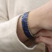 Miyuki Half Tila Beads 5x2.3x1.9mm HTL-2064 - Mat Metallic Blue Green Iris 100g pack