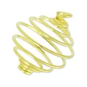 Bead cage pendant 18mm gold tone x 1